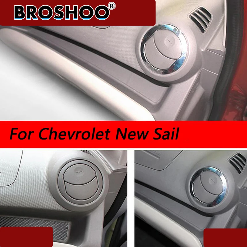

BROSHOO Car Styling For Chevrolet New Sail Decorative 3D Stickers Air Outlet Conditioning Cover Frame Car Accessories 2Pcs/Set