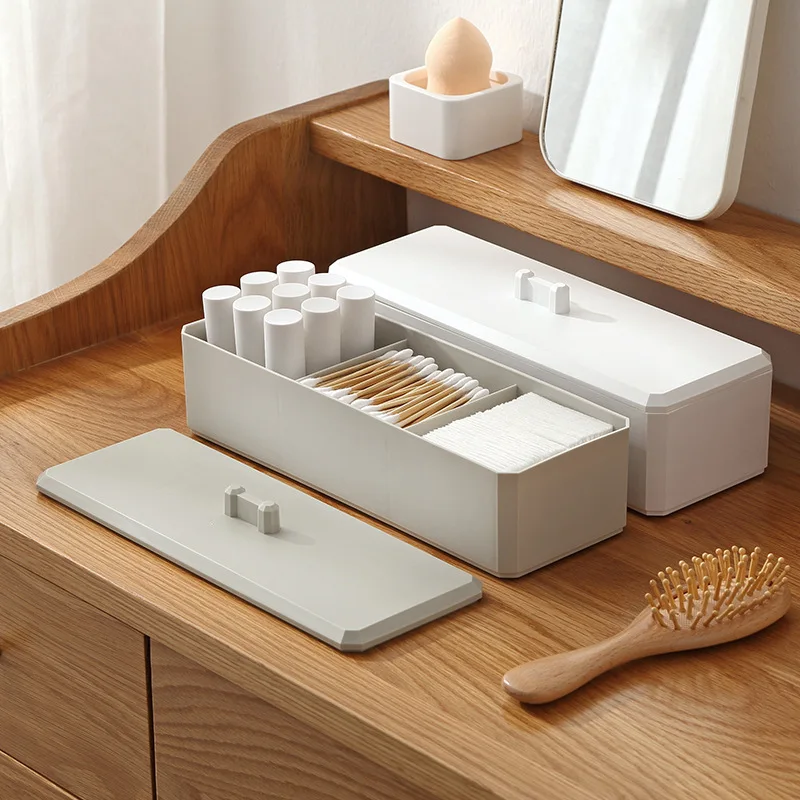

Plastic Makeup Organizer Bathroom Cosmetic Organiser Storage Casket Office Desktop MakeUp Jewelry Storage Box Sundries Container