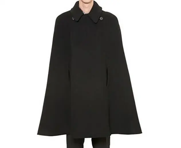 

S-4XL HOT 2019 Spring Male New Fashion Long Runway Looks Cloth Coat Wool Cloak Cape Loose Coat