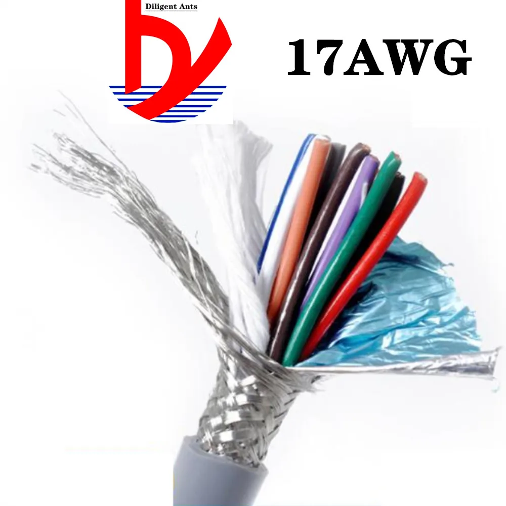 17AWG 2/3/4/5 сердечник экранированный кабель 5 м гибкий провод с ПВХ изоляцией TRVVP