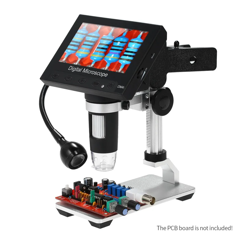 

1000X 4.3in LCD Display 720P 1080P Portable Digital Microscope with Metal Stand for Circuit Board Repair Soldering Tool