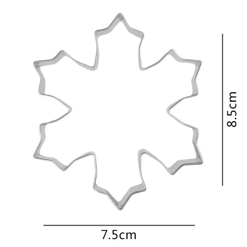 Формочка для рождественского печенья из нержавеющей стали для резки конфет бисквитов пресс-формы для приготовления пищи Рождественская тема металлические резаки форма снежинка снег