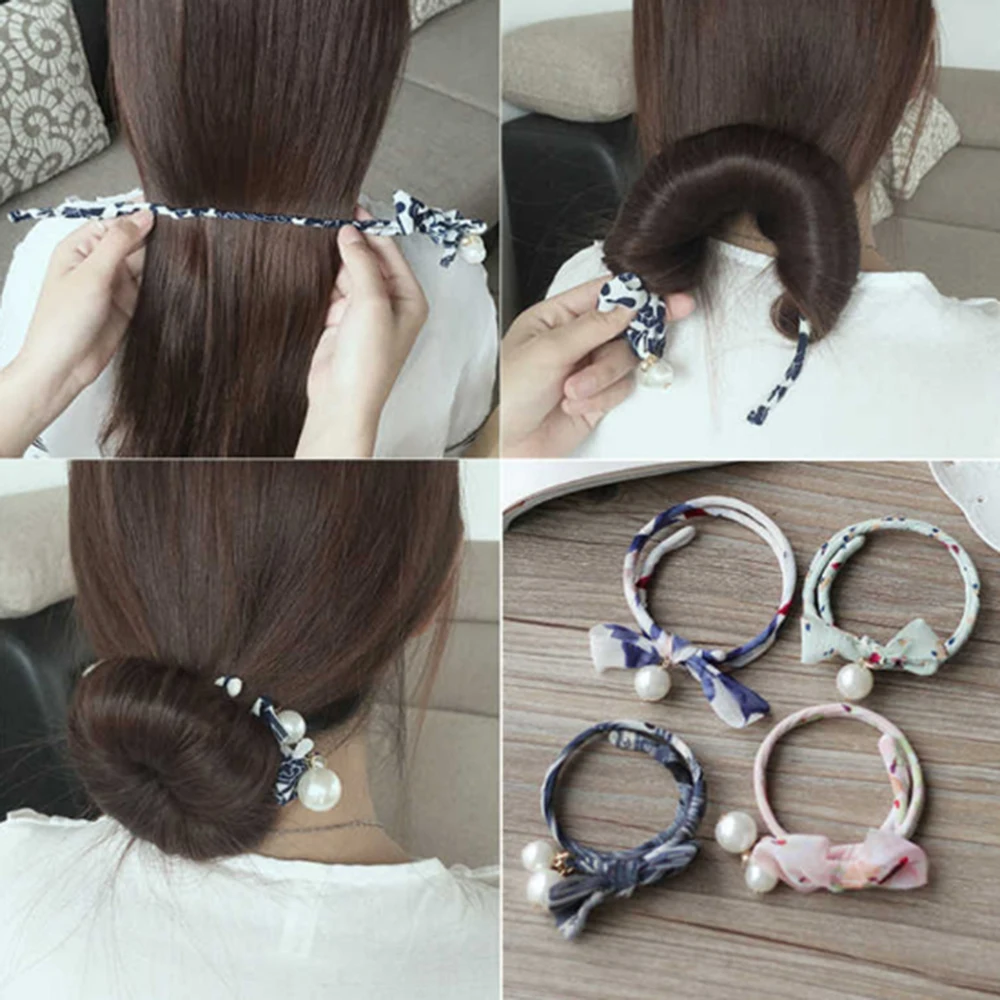 

Women Donuts Bud Head Band Ball French Twist Magic DIY Tool Hair Bun Maker Sweet Dish Made Hair Band Hair Accessories