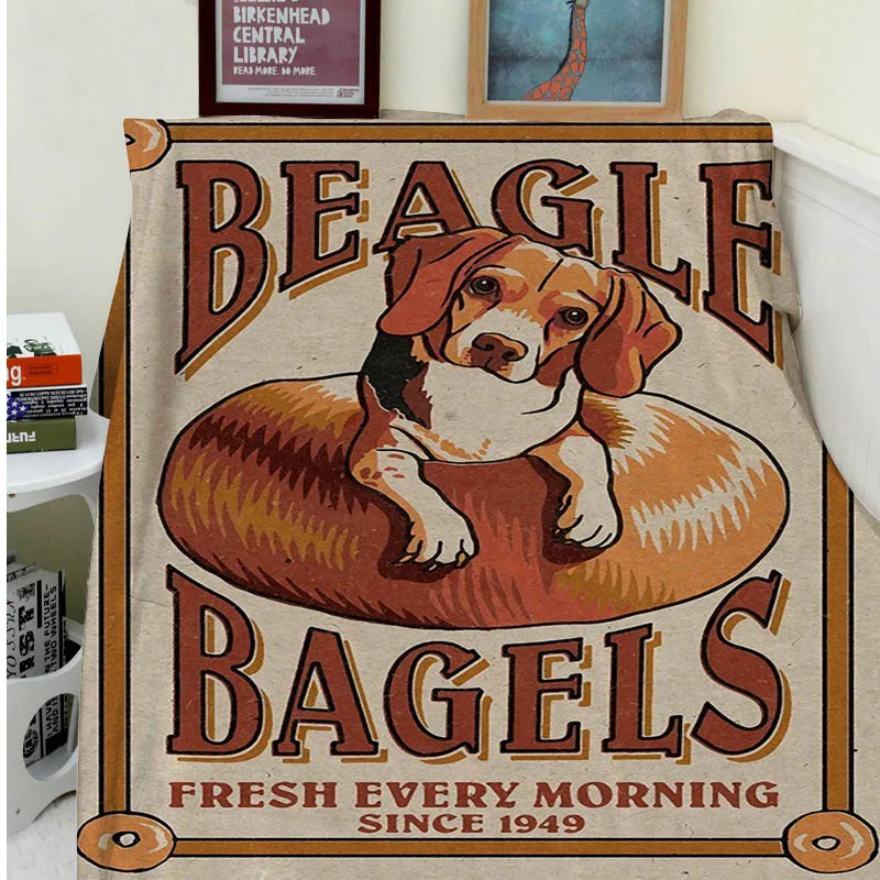 Us 29 99 Blanket Comfort Warmth Soft Plush Easy Care Machine Wash Beagle Bagels Retro Dog Sofa Bed Throw Kid Warm In Blankets From