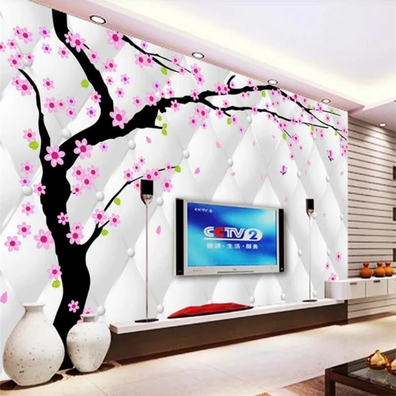 

Fantasy flower 3D stereo soft package TV background wall professional production mural wallpaper custom poster photo wall