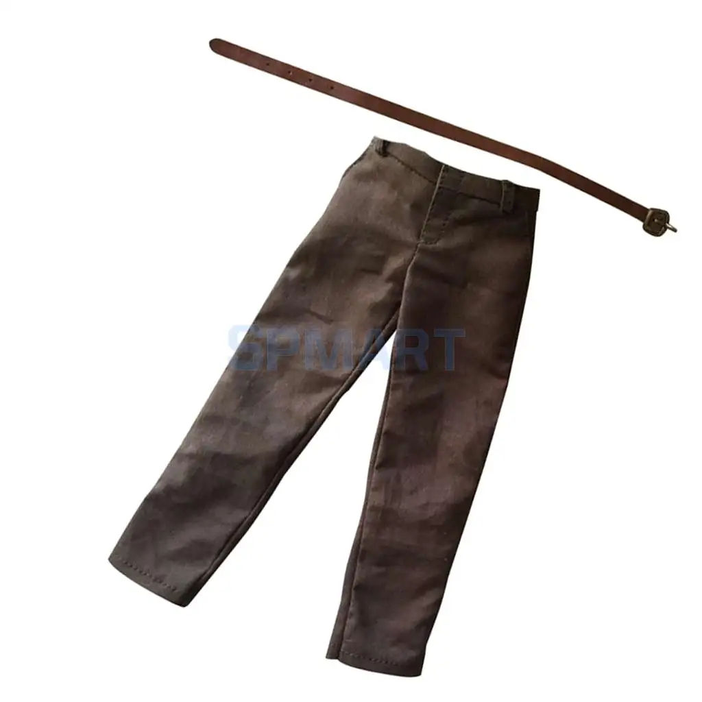 1/6 Scale Brown Trousers Pants with Belt for 12