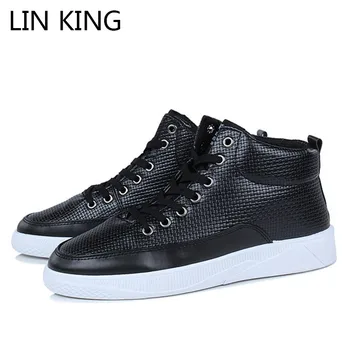 

LIN KING New Arrive Men Causal Shoes Srpring Autumn High Top Shoes Lace Up Ankle Boots Shoes Comfortable Man Outdoor Sneakers