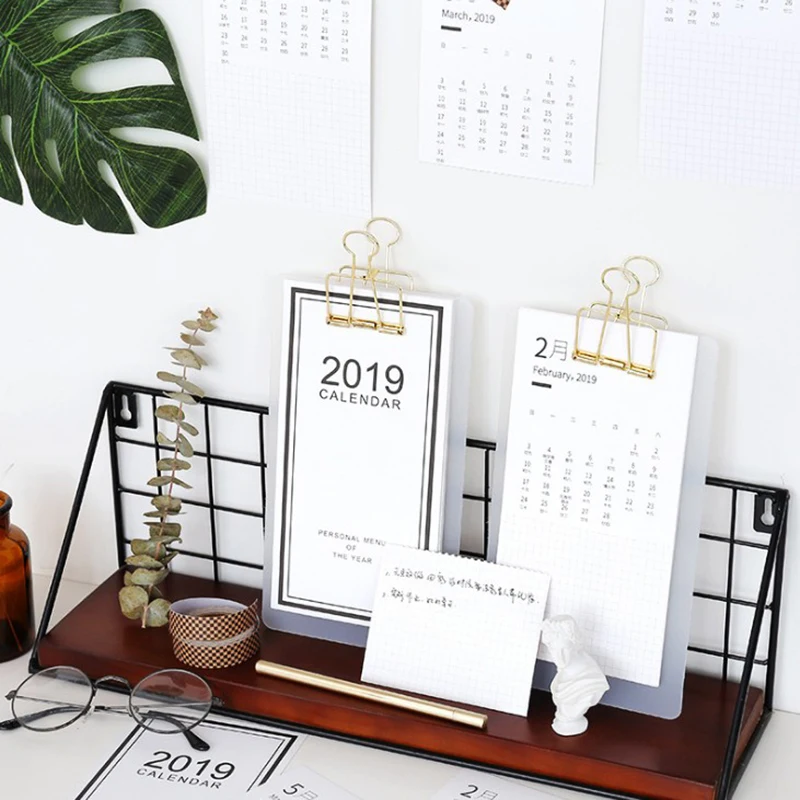 

Creative Simple 2019 Menu calendar Daily List schedule planning Memorandum Yearly Agenda Organizer Office Supply 2018.07~2019.12
