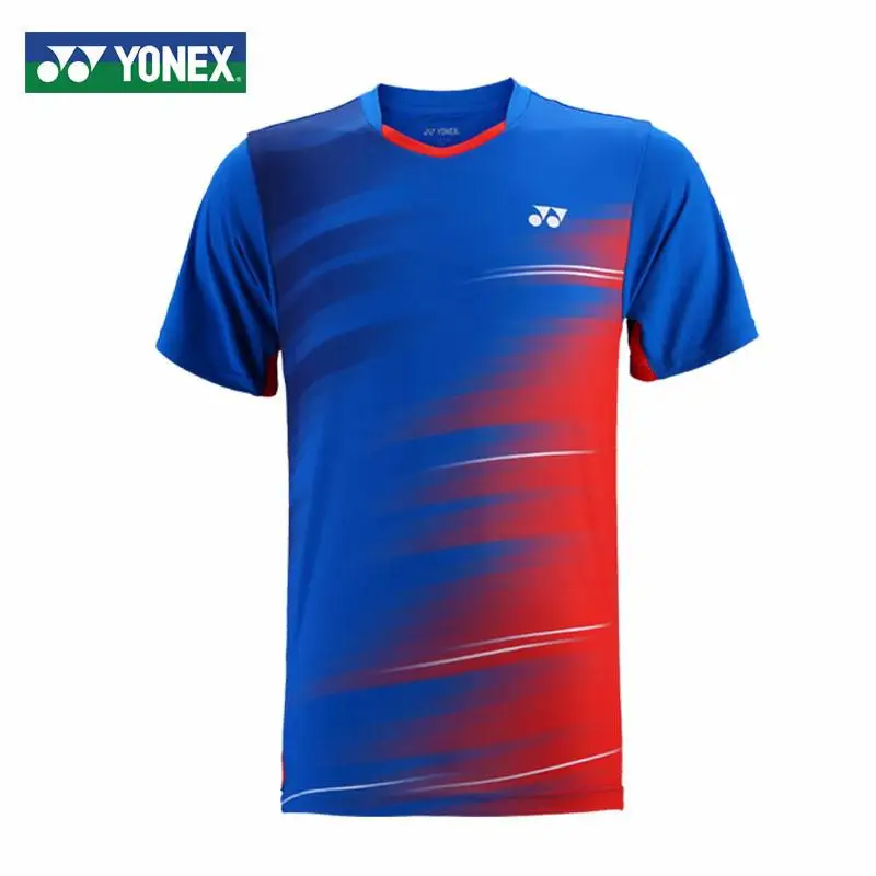 Новинка Yonex мужские футболки для бадминтона дышащие удобные быстросохнущие спортивные футболки с коротким рукавом для фитнеса Lin Dan - Цвет: Красный