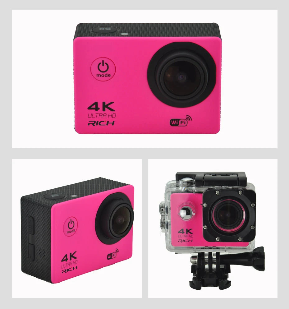 Богатая Экшн-камера F60 F60R Ultra HD 4 K/30fps WiFi 2," 170D go шлем Cam pro Подводная Водонепроницаемая Спортивная камера для youtube