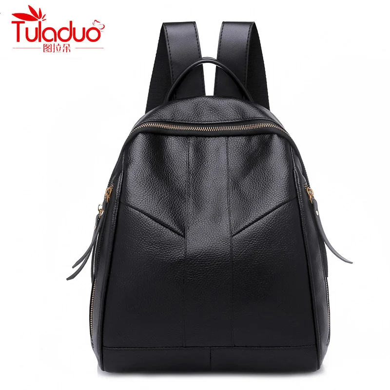 

High Quality PU Leather Women Backpacks Fashion Solid Ladies Casual Daypacks Famous Brand Designer Double Zipper Backpack 2018
