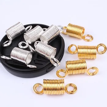 

10pcs/lot Gold Silver 7 10 13 Round Spiral Jewelry Charms Hair Braid Dread Dreadlock Beads Cuffs Rings Tube for Hair Accessories