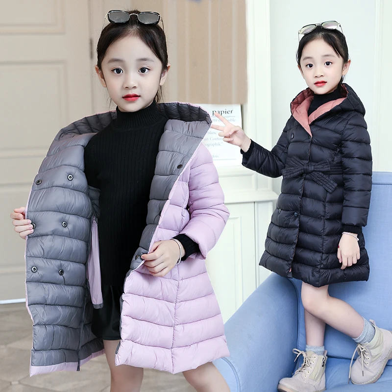 

2018 New Winter Girls Jackets Children Outerwear Cotton Paddad Winter Kids Christmas Coat Girls Clothing 4 6 8 10 12 13 Years