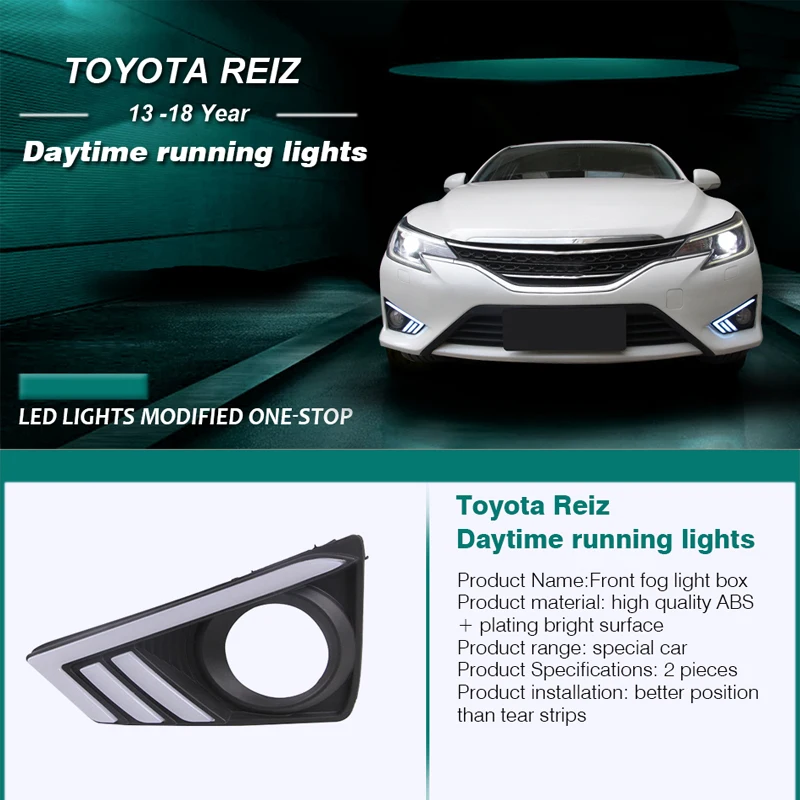 Hlxg 1 комплект светодиодный дневный ходовой светильник DRL для Toyota REIZ 2013 2018 с