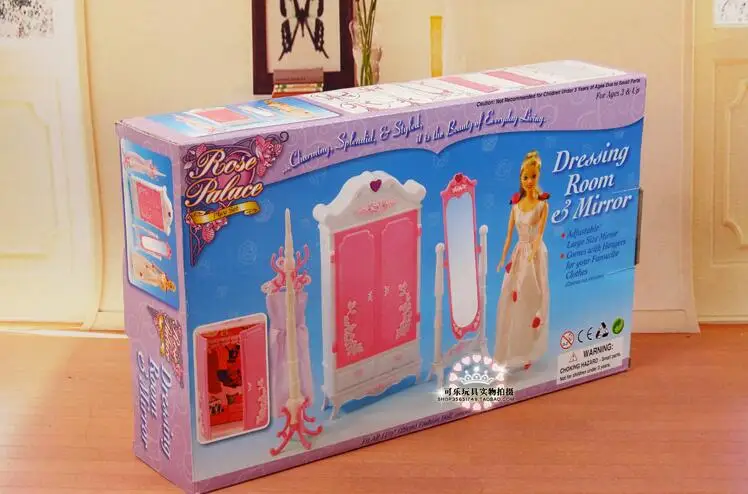 Имитация гардероба, туалетное зеркало, подарок на день рождения для девочки, пластиковый игровой набор, игрушки для девочек, кукольная мебель для куклы Барби