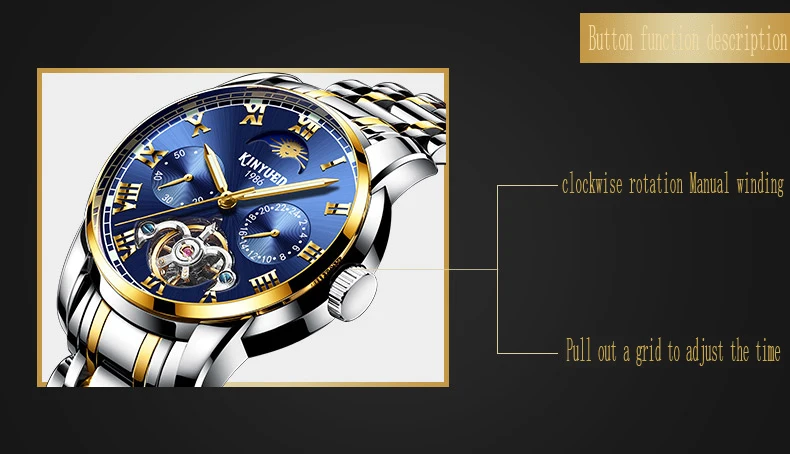 Relogio Masculino KINYUED, мужские часы, Лидирующий бренд, Роскошные автоматические механические часы, мужские полностью стальные деловые водонепроницаемые спортивные часы