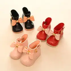 Обувь для девочки Детские Непромокаемые Сапоги и ботинки для девочек для маленьких девочек дождь Сапоги и ботинки для девочек Теплые