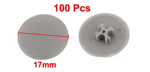 UXCELL 100pcs 17mmx4mm Plastic Round Shape Phillips Screw Cap Cover High Quantity