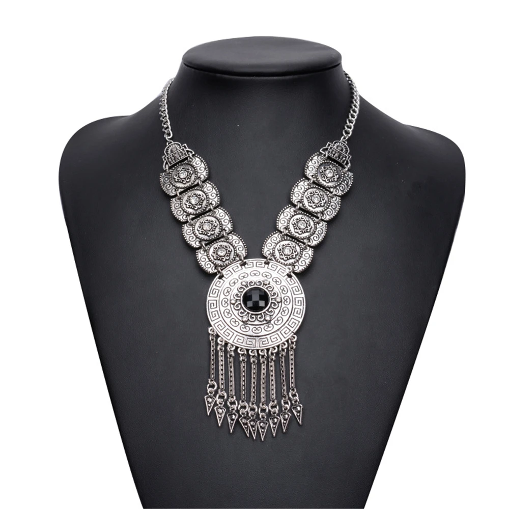 Bohemian Long Necklace Boho Ethnic Dangles Retro Design Statement