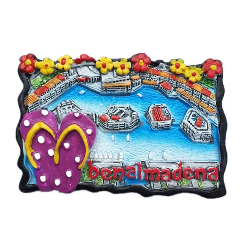 

New Arrival Benalmadena Spain Fridge Magnet 3D Resin Handmade Magnetic Refrigerator Stickers Tourism Souvenirs
