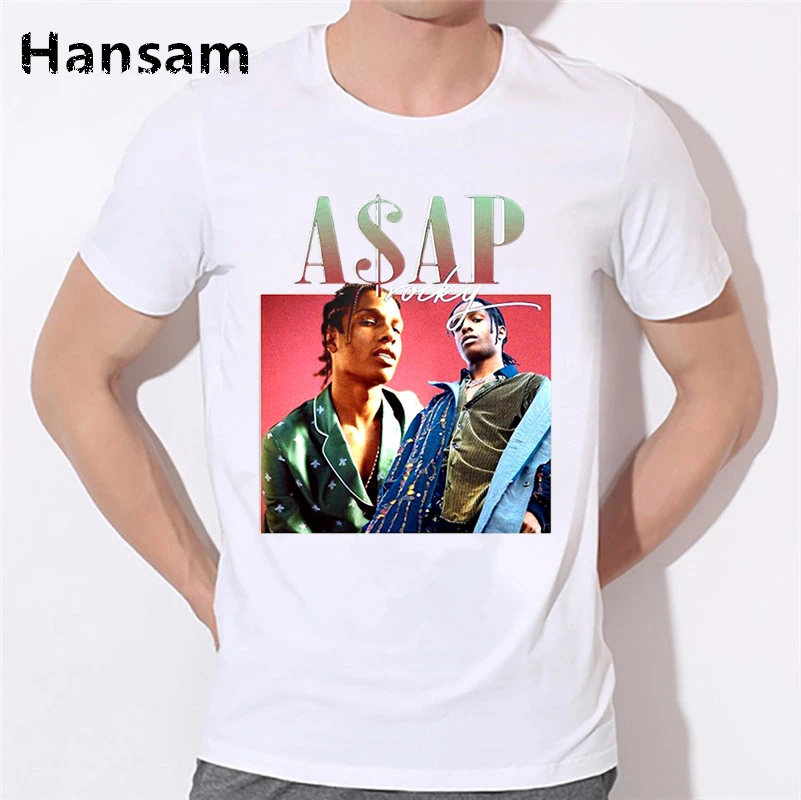 

Rock Asap Rocky Men t shirt New Summer Hip hop Shirt Camisetas Hombre Streetwear Short Sleeve T-shirt HCP4584