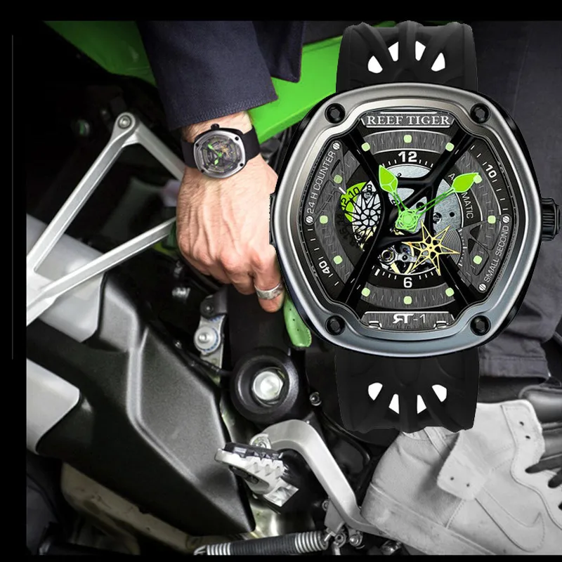 

Reef Tiger Luxury Brand Mens Watches Mechanical Business Sport Watch Men Nylon Waterproof Automatic Watches reloj hombre RGA90S7
