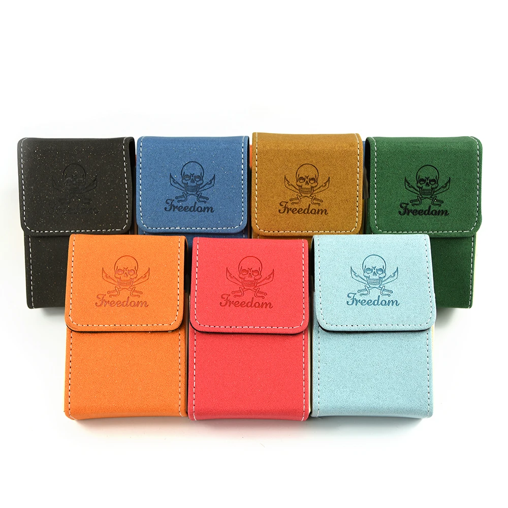 

5pcs/lot Classic PU Leather Cigarette Box Classical Tobacco Cigar Cigarette Case Smoke Holder For Smoking Pipes Mixed Color Sent
