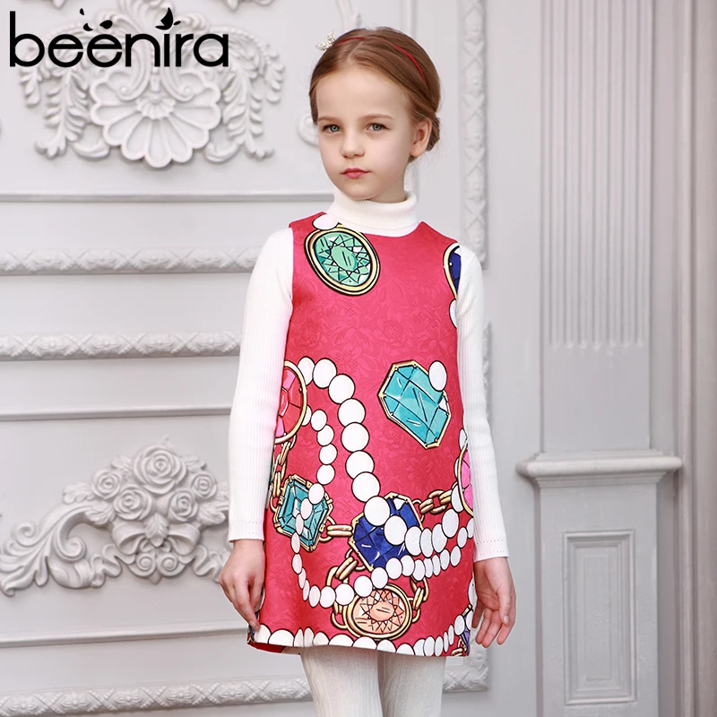 

Beenira Girls Summer Dress 2019 New Brand European And American Style Children Pattern Printed Party Dress Kids Clothes Dresses