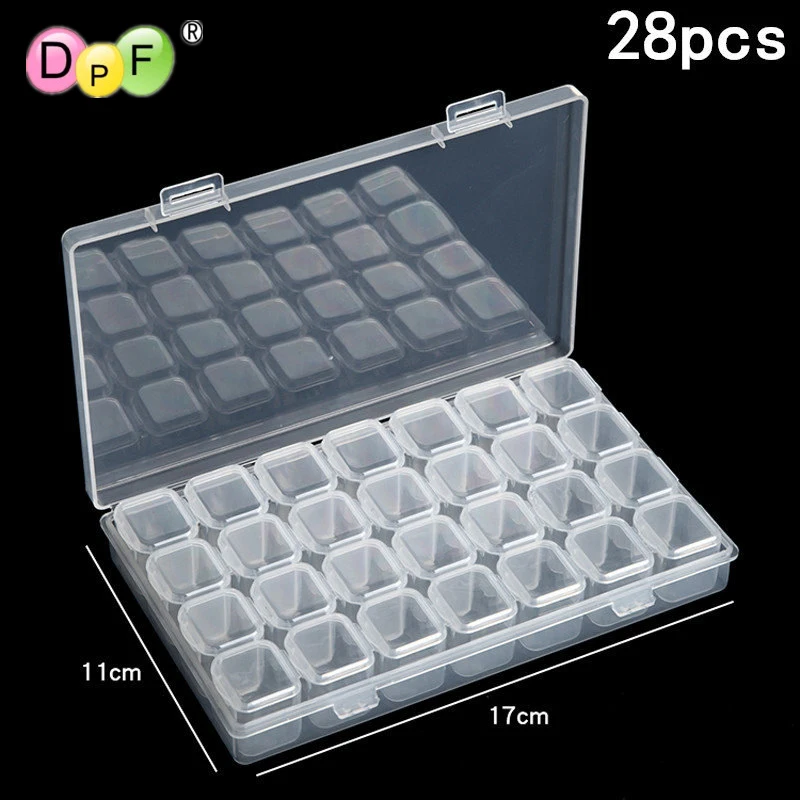 

DPF 28 grid Dismountable diamond painting Accessories Diamond Embroidery Cases PP plastics Box Organizer Home Storage boxes 2019