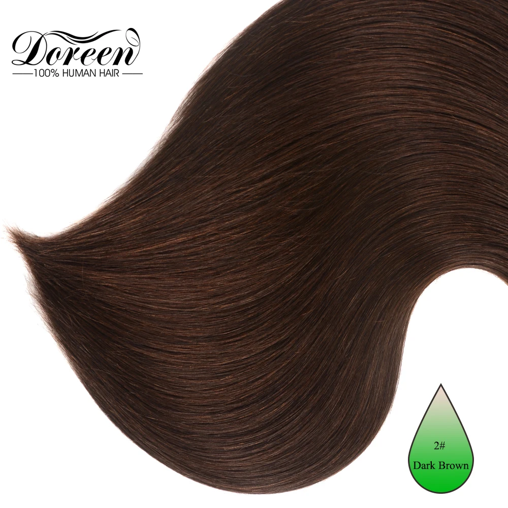 Doreen Natural Human Hair Clip in Extensions Machine made Remy Clip on Hair Extensions 4pcs/set 120g 160g Black