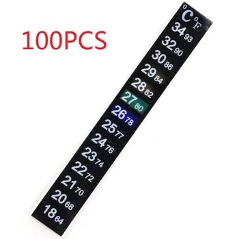 

100PCS Fish Tank Aquatic Thermometer Temperature Sticker Stick-on Fahrenheit Dual Scale Liquid Digital Adhesive Strip termometro