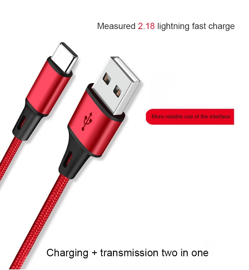 Кабель зарядного устройства type-C для S8 S9 huawei P20 Pro Oneplus 6 5 One Plus Xiaomi Quick Charge type C Data USB короткий кабель длиной 2 м 3 м