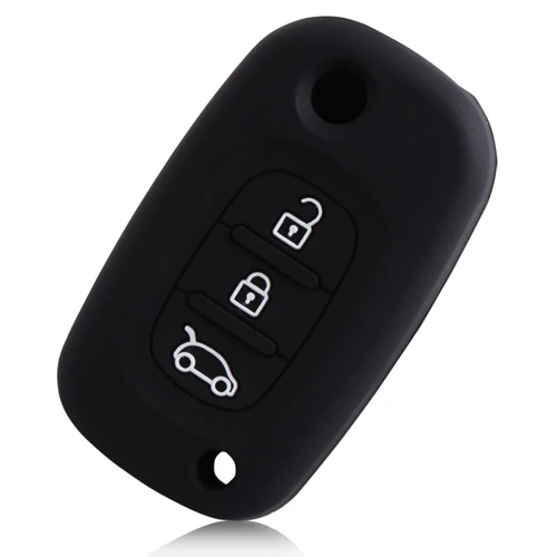 

Silicone Car Key Cover for Lada Renault Twingo Clio Master Kango fit Benz Smart Remote Flip Key Case Protector 3BTN