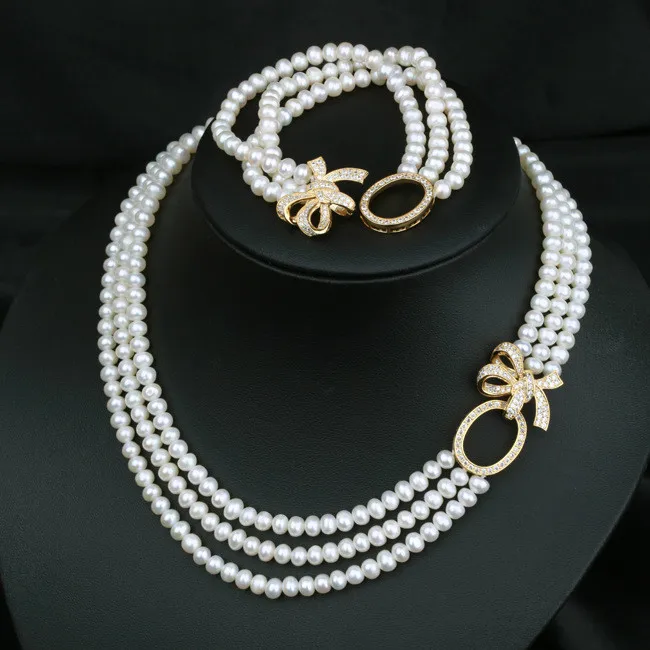 Beadsnice, Роскошные Жемчужные Ювелирные наборы, длинное свадебное массивное ожерелье, 925 Серебряный кулон, многожильное жемчужное ожерелье ID30054