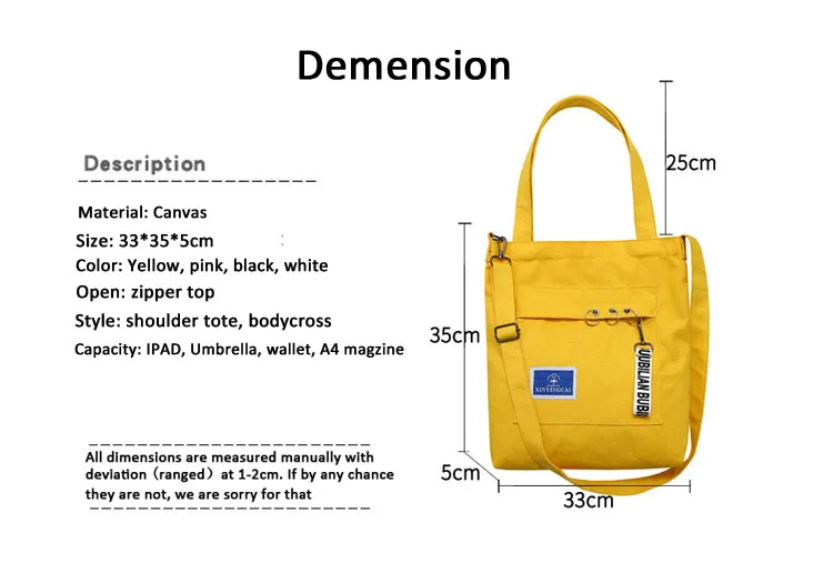 Girls Canvas Crossbody Tote Accessory Reusable Eco Friendly Shopping Bags Medium Fashion Painted Multi Use Chic Metal Zipper Bag (1)