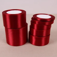 25 ярдов 3 мм-75 мм винно-красный шелк атласные ленты для DIY рукоделие Свадебная вечеринка декорация Рождественский подарок упаковка тканевые ленты