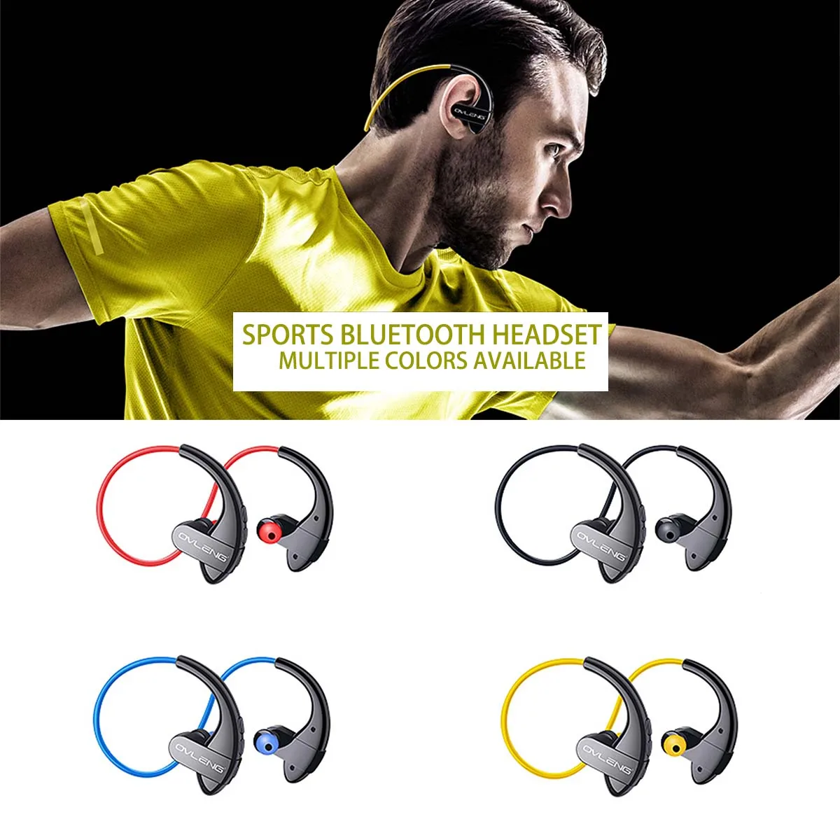 

Waterproof Bluetooth 4.2 Headphones Noise Cancelling Earphone HiFi Stereo Wireless ear headphones Sports Earbuds with Mic