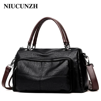 

NIUCUNZH High Quality Bags Ladies PU Leather Top-handle Shoulder Bag Female Lager Capacity Women's Handbag Simple Casual Totes