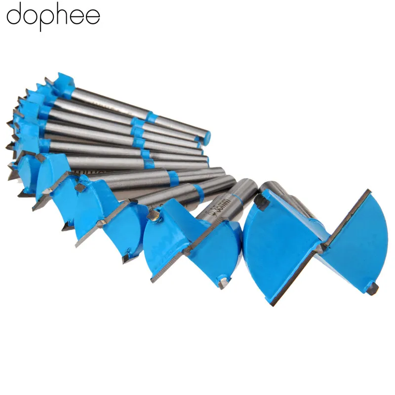  dophee 15-50mm Woodworking Tools Carbide Forstner Auger Drill Bits Set Hole Saw Drill Bits Cutter W