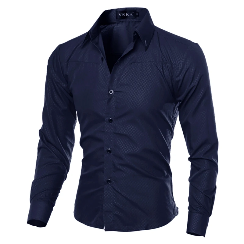

2017 Casual Shirts Men Fashion Long Sleeve plaid shirt camisa masculina Men Shirt Solid Color Shirt Male Brand Clothing M-5XL C1
