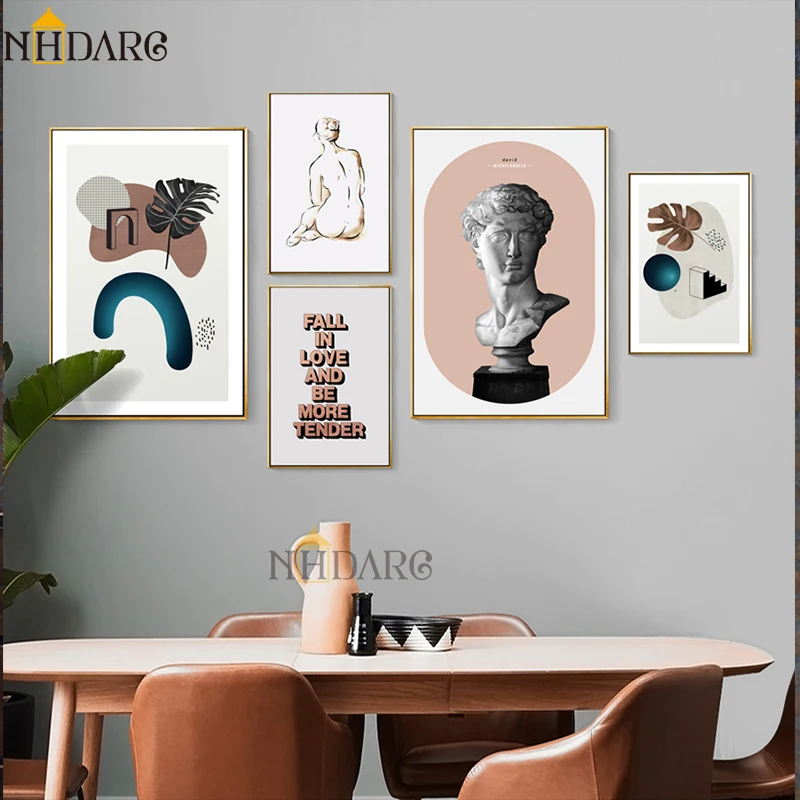 

David's Sculpture Art, Body Line Abstract Posters and Prints Canvas Painting Art Wall Pictures for Living Room Home Decoration
