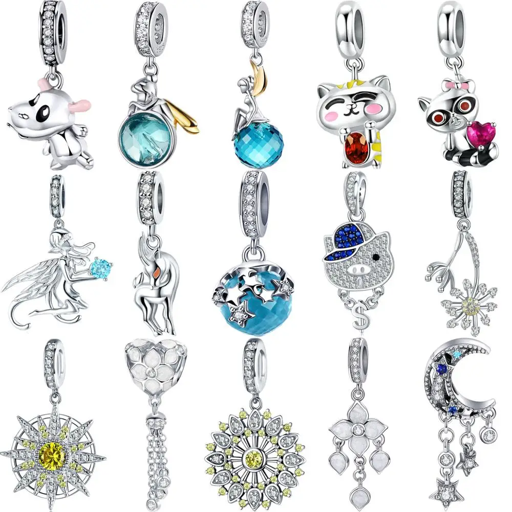 

fit Pandora original charm bracelet necklace pendant charms for women 925 sterling silver fashion jewelry making