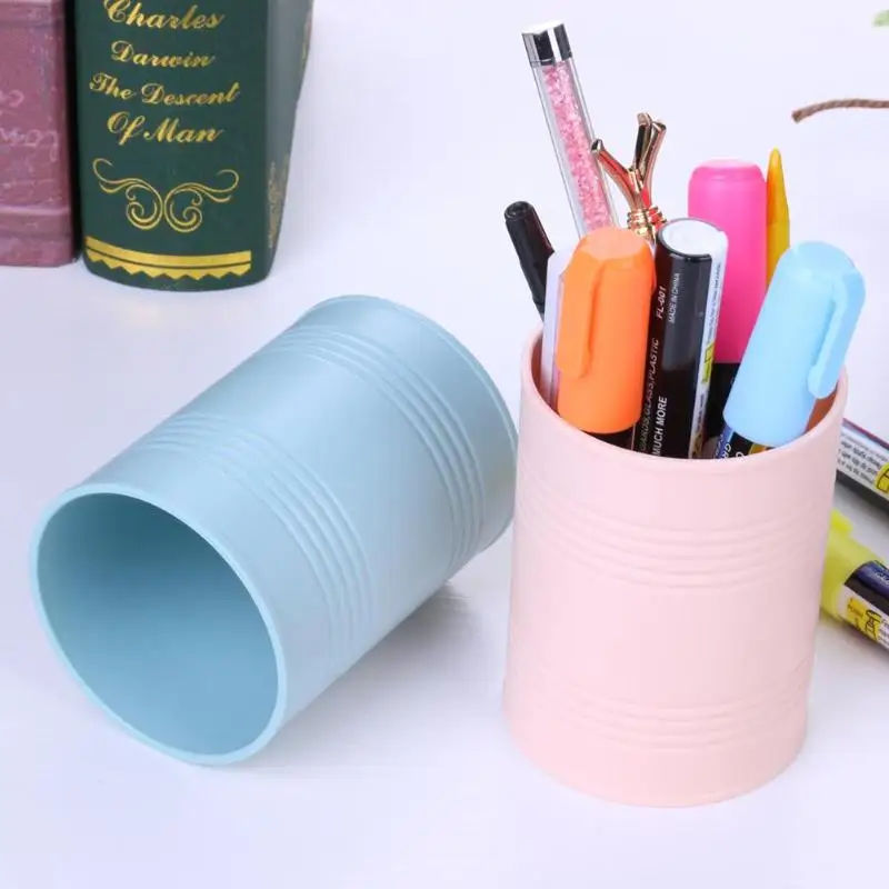 

Desktop Cylinder Storage Box Pen Holder Cosmetic Jewelry Brush Container Sundries Storage Box Cabinet Pen Storage Bag