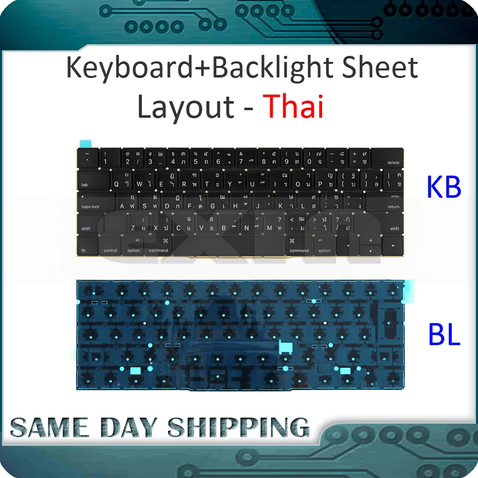 

New for Macbook Pro Retina 15'' A1707 Keyboard Thai Thailand w/ Backlight Backlit EMC3072 EMC3162 Late 2016 Mid 2017 Year