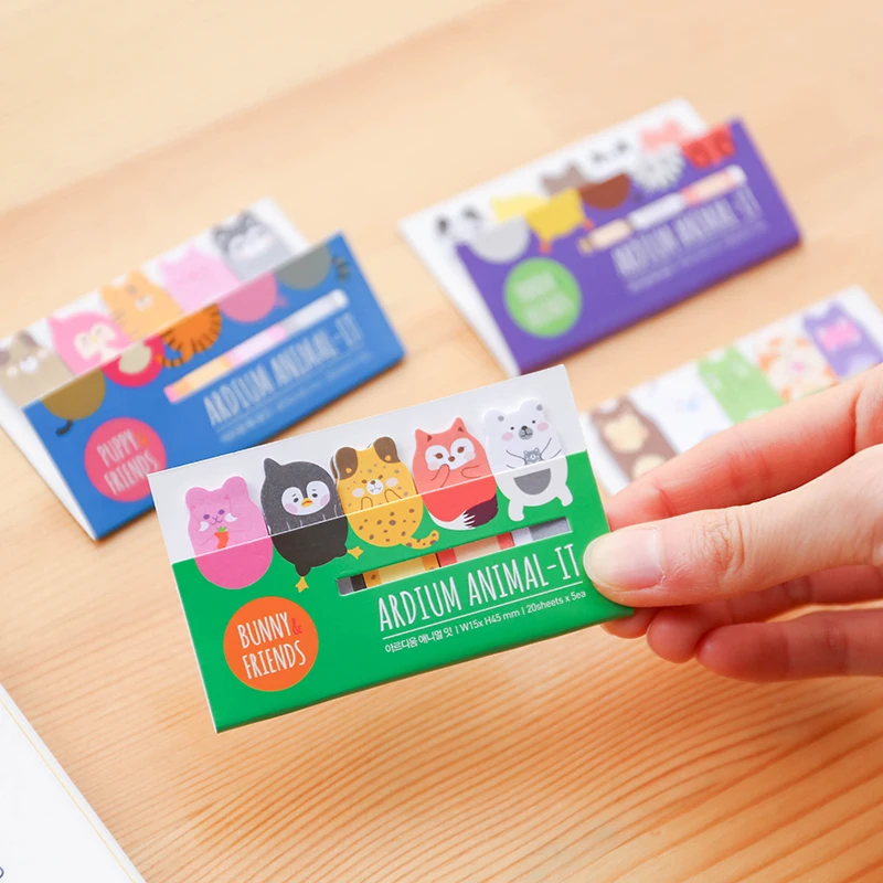 2 шт./лот Kawaii Animal Cat Monkey Frog MemoPads Липкие заметки для детей школьные и офисные