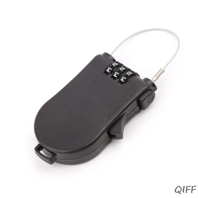 

Retractable Wire Rope Password Lock Combination Coded Locker Outdoor Keyed Padlock Mar28