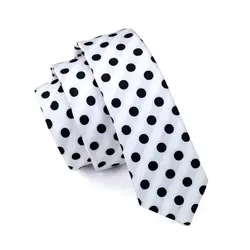 Бесплатная доставка Мужская мода галстук тощий тонкий белый черный точка галстук для Для мужчин Формальные Свадебная вечеринка жениха HH-022