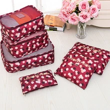 Travel Organizer 6pcs/set Storage Bags Portable Luggage Organizer Clothes Tidy Pouch Suitcase Packing Laundry Bag Storage Case