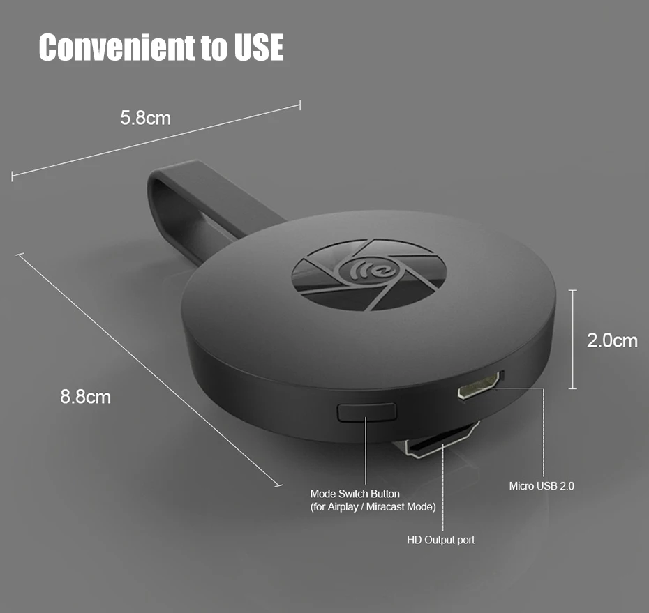 Wireless HDMI Dongle Miracast Anycast MiraScreen TV Stick 8