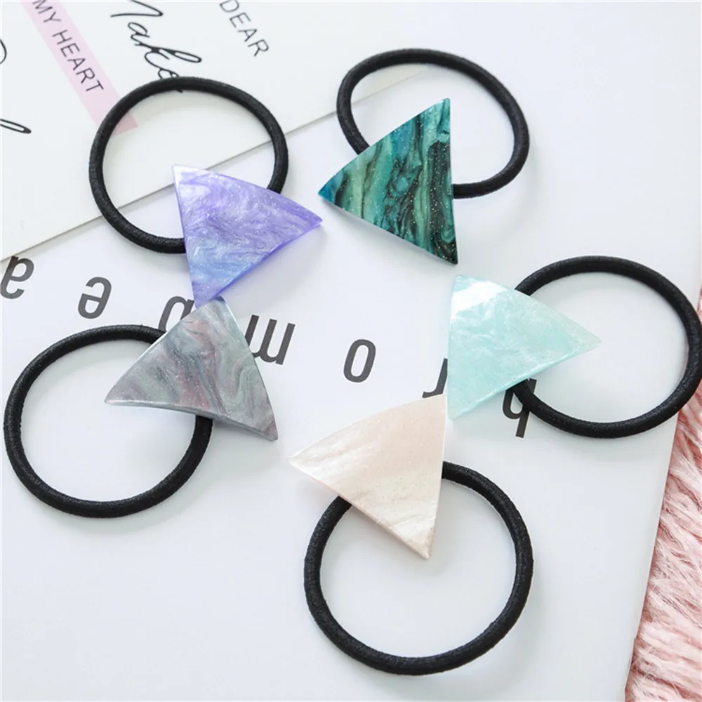 

Women Superior Quality Triangular Shape Elastic Hair Band Ponytail Holder Girls Starry Sky Elastic Hair Rope Hair Accessories
